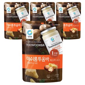 청정원 싱글 파우치 머쉬룸 투움바 파스타 소스, 150g, 4개