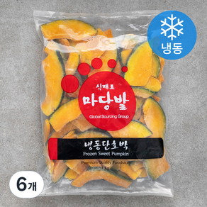 마당발 단호박 슬라이스 (냉동), 1kg, 6개