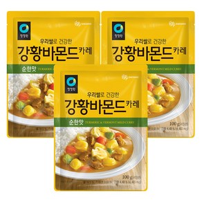 청정원 우리쌀 강황바몬드 카레 순한맛, 100g, 3개