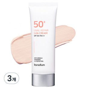 카라디움 스네일 리페어 선크림 SPF 50+ PA+++, 70ml, 3개