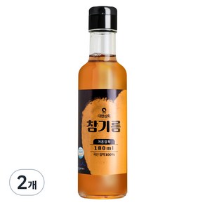 대현상회 저온압착 국산 참기름, 2개, 180ml