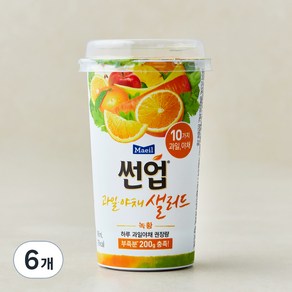 썬업 과일야채 샐러드주스 녹황, 190ml, 6개