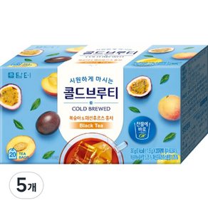 담터 콜드브루티 복숭아 패션후르츠 홍차, 1.5g, 20개입, 5개