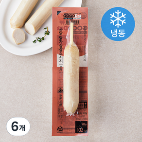 굳닭 닭가슴살 소시지바 훈제 (냉동), 70g, 6개