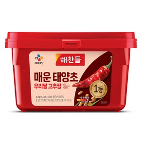 해찬들 매운 태양초 우리쌀 고추장, 3kg, 1개