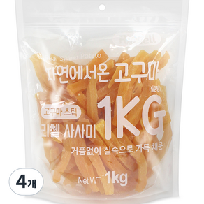 리첼 강아지 자연에서 온 고구마 건조간식, 고구마맛, 1kg, 4개