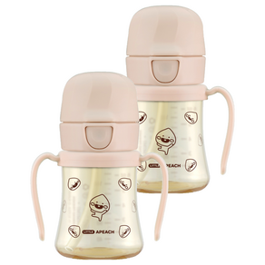 그로미미 카카오프렌즈 PPSU 빨대컵 200ml, 스윗피치, 2개