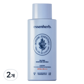 에센허브 티트리 모이스처 선 밀크 SPF50+ PA++++, 2개, 100ml