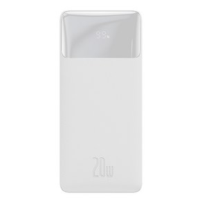 베이스어스 비포우 디지털 디스플레이 10000mAh 20W 초고속 보조배터리 + USB to Mico 케이블 25cm 세트, PPBD10K-X, 화이트