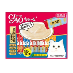 이나바 챠오 츄르 고양이 간식, 참치 + 가다랑어, 560g, 1개