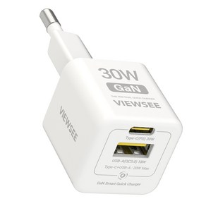 뷰씨 초소형 30W 멀티 2포트 USB C타입 PD 3.0 PPS GaN 초고속 충전기