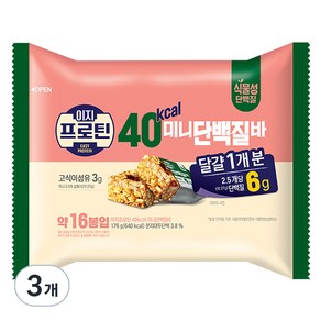 이지프로틴 40kcal 미니단백질바, 3개, 176g