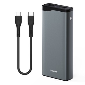 밸류엠 22.5W 고속 충전 PD 메탈 대용량 보조배터리 30000mAh +25W CtoC케이블, 혼합색상, VM-PM30APQ