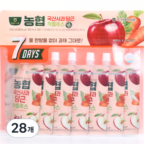 농협 국산 사과 당근 착즙주스, 100ml, 28개