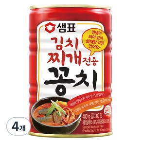 샘표 김치찌개 전용 꽁치 통조림, 400g, 4개