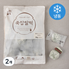 자농의뜨락 쑥찹쌀떡 (냉동), 1kg, 2개