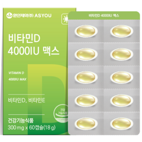 애즈유 환인제약 비타민D 4000IU 맥스 18g, 1개, 60정