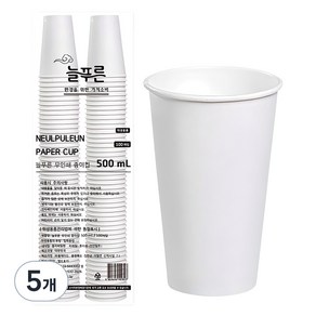 neulpuleun 무인쇄 종이컵 500ml, 100개입, 5개