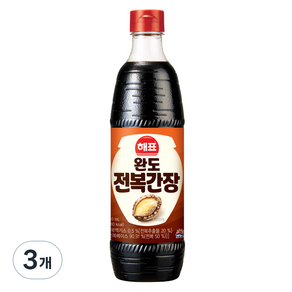 해표 완도 전복 간장, 3개, 840ml