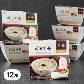 본죽 아침엔 쇠고기죽 (냉장), 271.5g, 12개