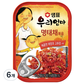 샘표 명태채볶음 밑반찬 식품, 50g, 6개