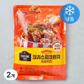 퀴진 인싸이드 크리스피크런치 순살치킨 (냉동), 370g, 2개