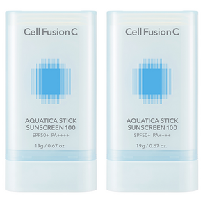 셀퓨전씨 아쿠아티카 썬스크린 100 스틱 SPF 50+ PA++++, 19g, 2개