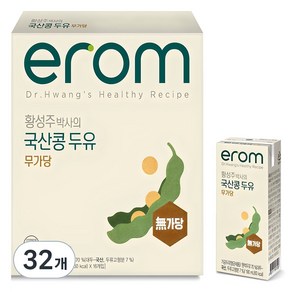 이롬 황성주 박사의 국산콩 두유 무가당, 190ml, 32개