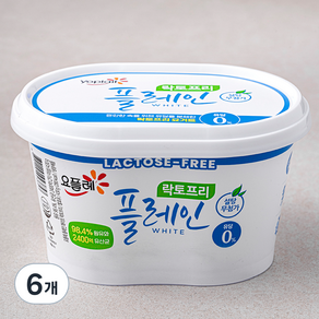 요플레 빙그레 플레인 화이트 락토프리, 430g, 6개