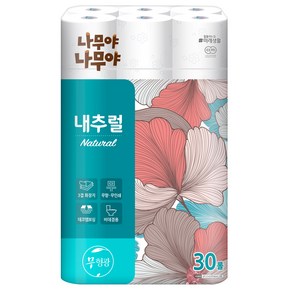 나무야나무야 내추럴 3겹 고급롤화장지, 27m, 30롤, 1개