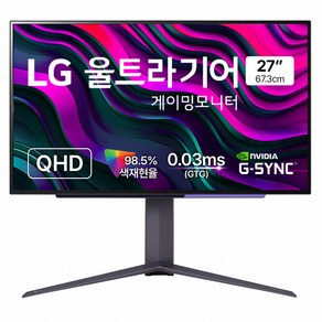 LG전자 QHD 울트라기어 게이밍 모니터 방문설치, 67.3cm, 27GS95QE