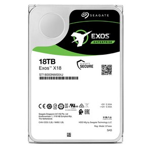 씨게이트 Exos X18 SAS 7200 256M HDD, ST18000NM004J, 18TB