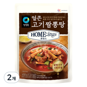 대상 청정원 호밍스 얼큰고기짬뽕탕, 450g, 2개