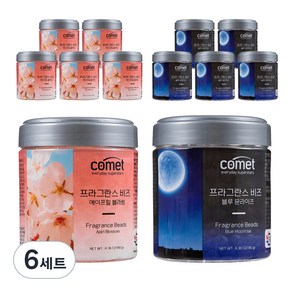 코멧 프라그란스비즈 차량용 방향제 180g x 2p, 블루문라이즈 + 에이프릴블라썸, 6개