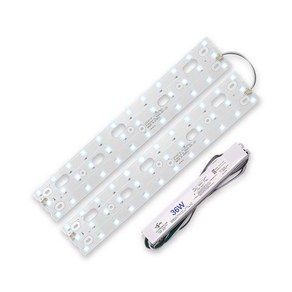 홈앤라이팅 LED 조명 18W 2개 + 안정기 36W + LED 연결 커넥선 + 연결 커넥터 3개 + 자석 10개