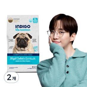 INDIGO 강아지 바이오뉴트리션 면역앤 기능성 사료, 다이어트+장건강, 2kg, 2개