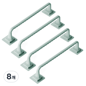 마켓감성 욕실 강력접착 수건걸이 숏, 그린, 8개