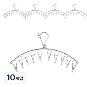 튼튼한 스테인리스강 빨래집게 옷걸이 10개형, 10개