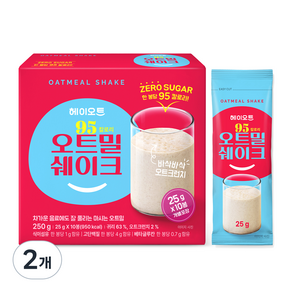 헤이오트 95칼로리 오트밀 쉐이크 10p, 250g, 2개