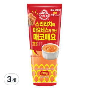 오뚜기 스리라차와 마요네스가 만난 매코매요, 210g, 3개