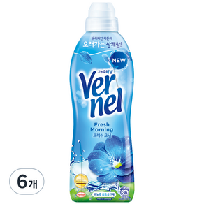 버넬 고농축 섬유유연제 프레쉬 모닝 본품, 900ml, 6개