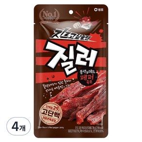 질러 블랙 & 레드 페퍼 육포, 4개, 70g