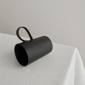 네오플램 국산 밀란 도자기 머그 컵, 새틴 블랙, 1개