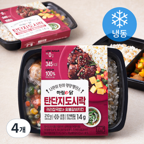 하림e닭 탄단지 도시락 귀리잡곡밥과 숯불갈비치킨 (냉동), 210g, 4개