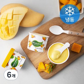 떼르드글라스 유기농 인증 컵 아이스밀크 망고요거트 (냉동), 90ml, 6개