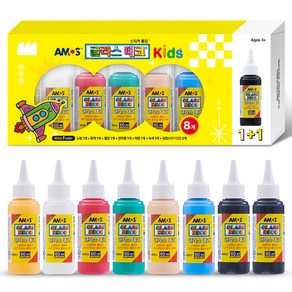 아모스 컬러물감 글라스데코 60ml x 8종 세트, 혼합색상, 1세트