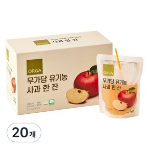 올가홀푸드 무가당 유기농 사과 한 잔, 140ml, 20개