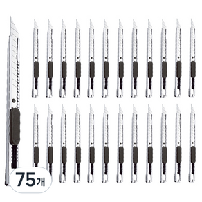 다다 사무용 스틸 커터칼, 혼합색상, 75개