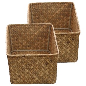 내일의공간 작은 직사각 라탄 바구니 M 27 x 13 x 8 cm, 네츄럴, 2개