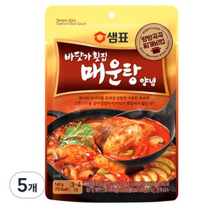 샘표 바닷가횟집 매운탕 찌개양념, 140g, 5개